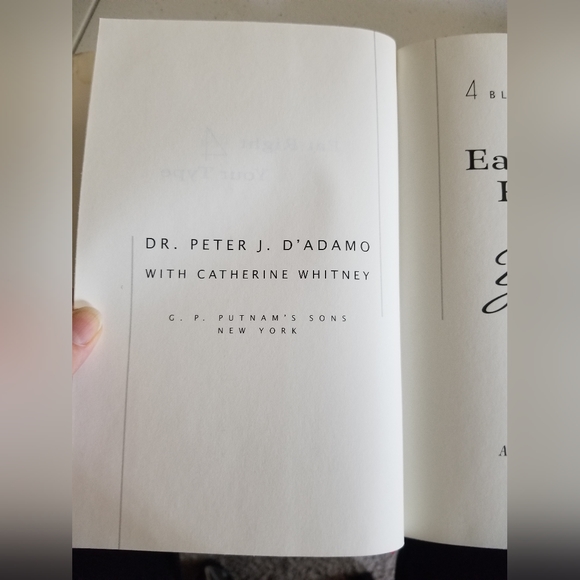 Eat Right For Your Type by Dr. Peter D'Adamo 1996 Hardcover & Dust Jacket, 1st E - Picture 6 of 7